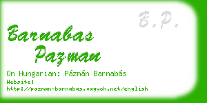barnabas pazman business card