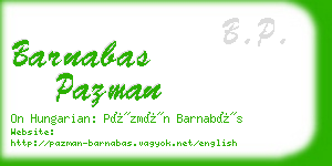 barnabas pazman business card